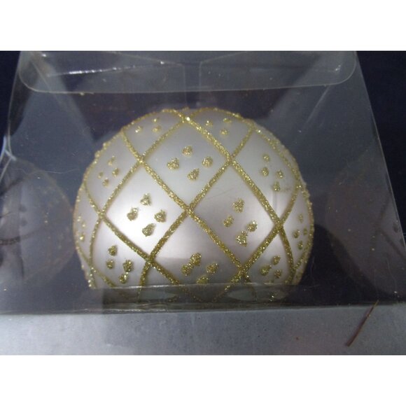 Catherine Lillywhites Gold White  Christmas Ornaments Tea Light Holders EUC - Picture 15 of 16